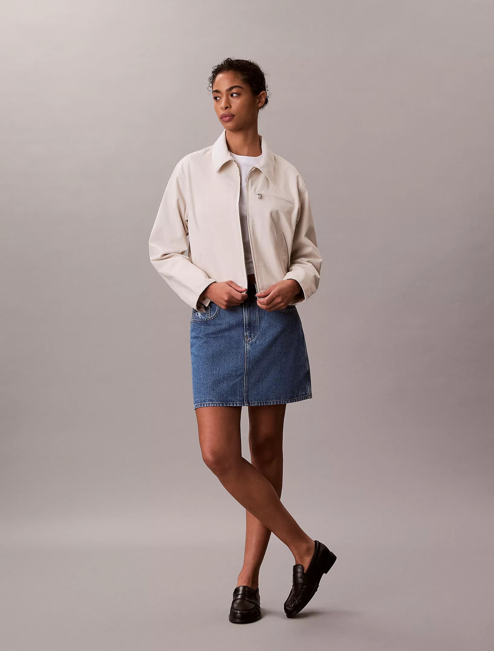 Calvin Klein - AOP 90S MINI SKIRT CK MEDIUM DISTRESSED