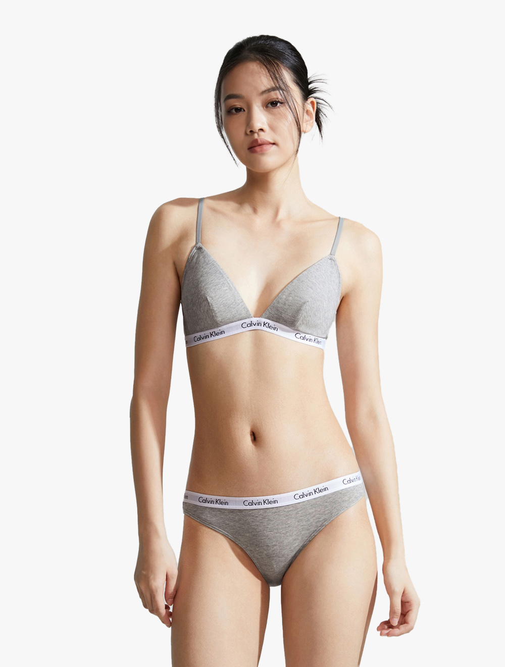 CALVIN KLEIN UNDERWEAR - CAROUSEL LIGHTLY LINED TRIANGLE BRA - grey