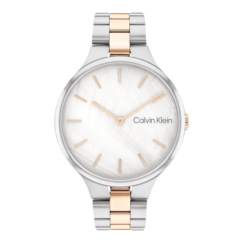 Calvin Klein Jam Tangan Wanita Calvin Klein Linked 25200428 Ladies Mother Of Pearl Dial Dual Tone St