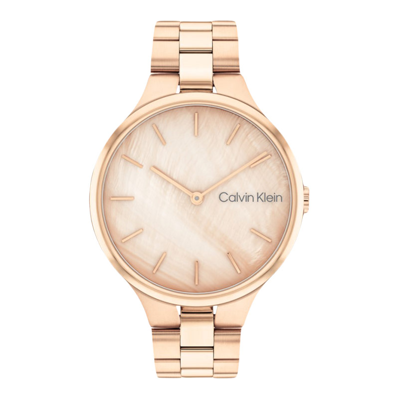 Calvin Klein Jam Tangan Wanita Calvin Klein Linked 25200427 Ladies Mother Of Pearl Dial Rose Gold St