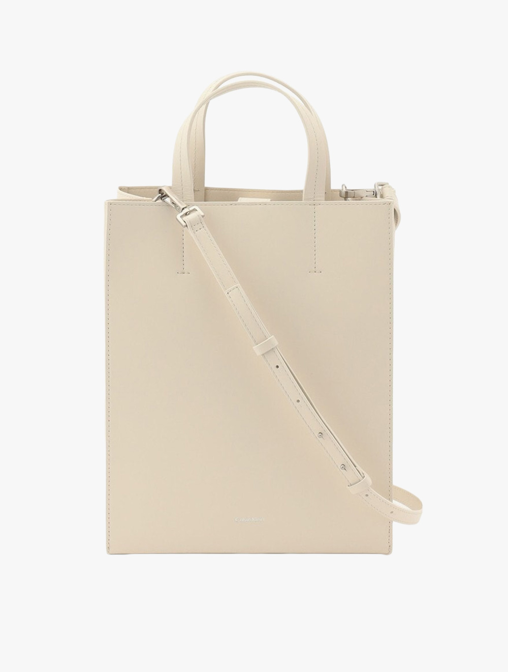 Calvin Klein Jeans Accessories - CK Paper Bag Leather Mini Tote - Beige - beige