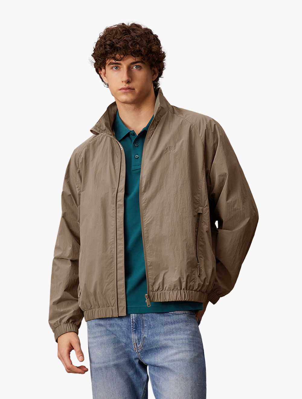 Calvin Klein Jeans - Essential Stand Collar Jacket - Brown - brown