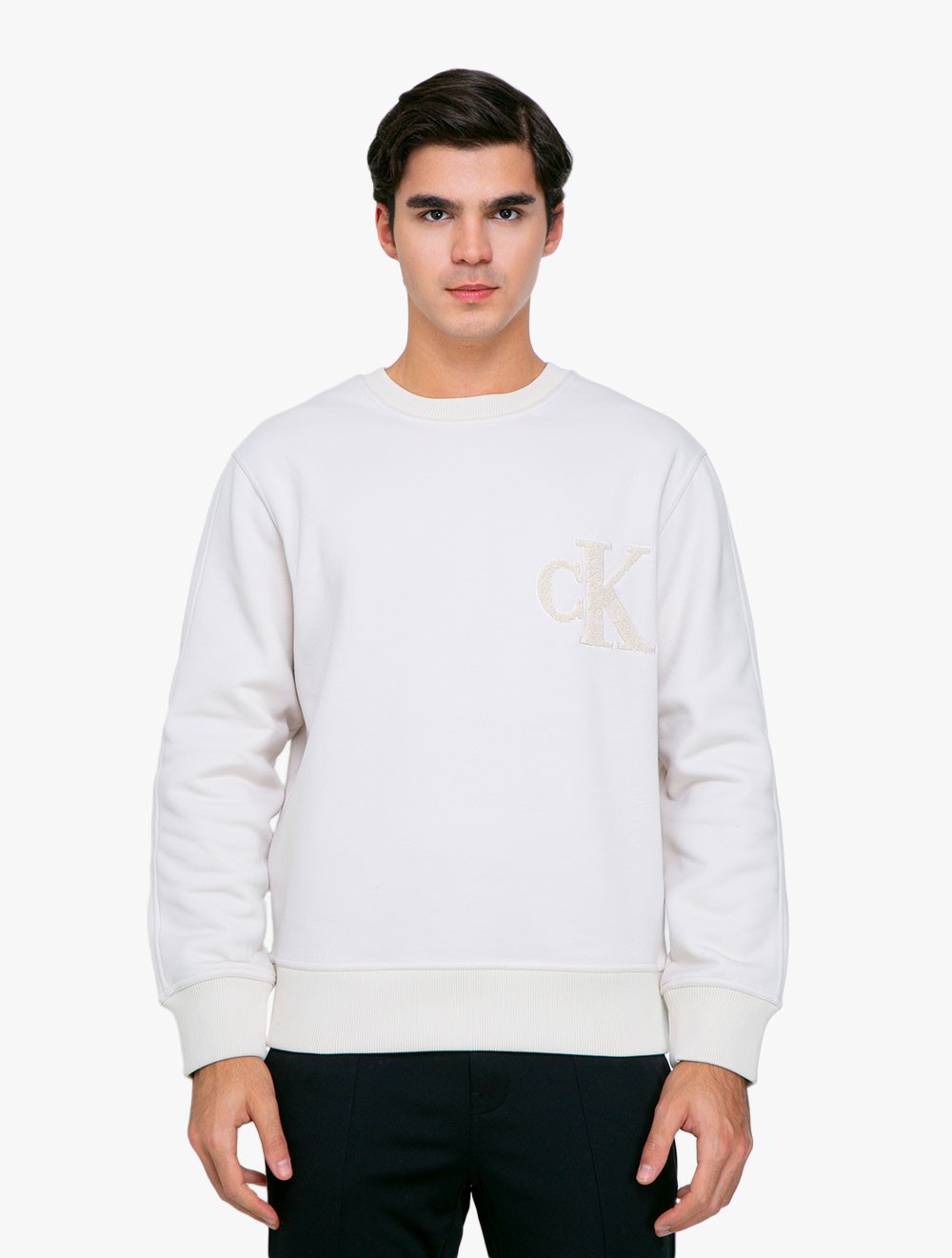 Calvin Klein Jeans - Terry Logo Crewneck Sweatshirt - Neutral - beige