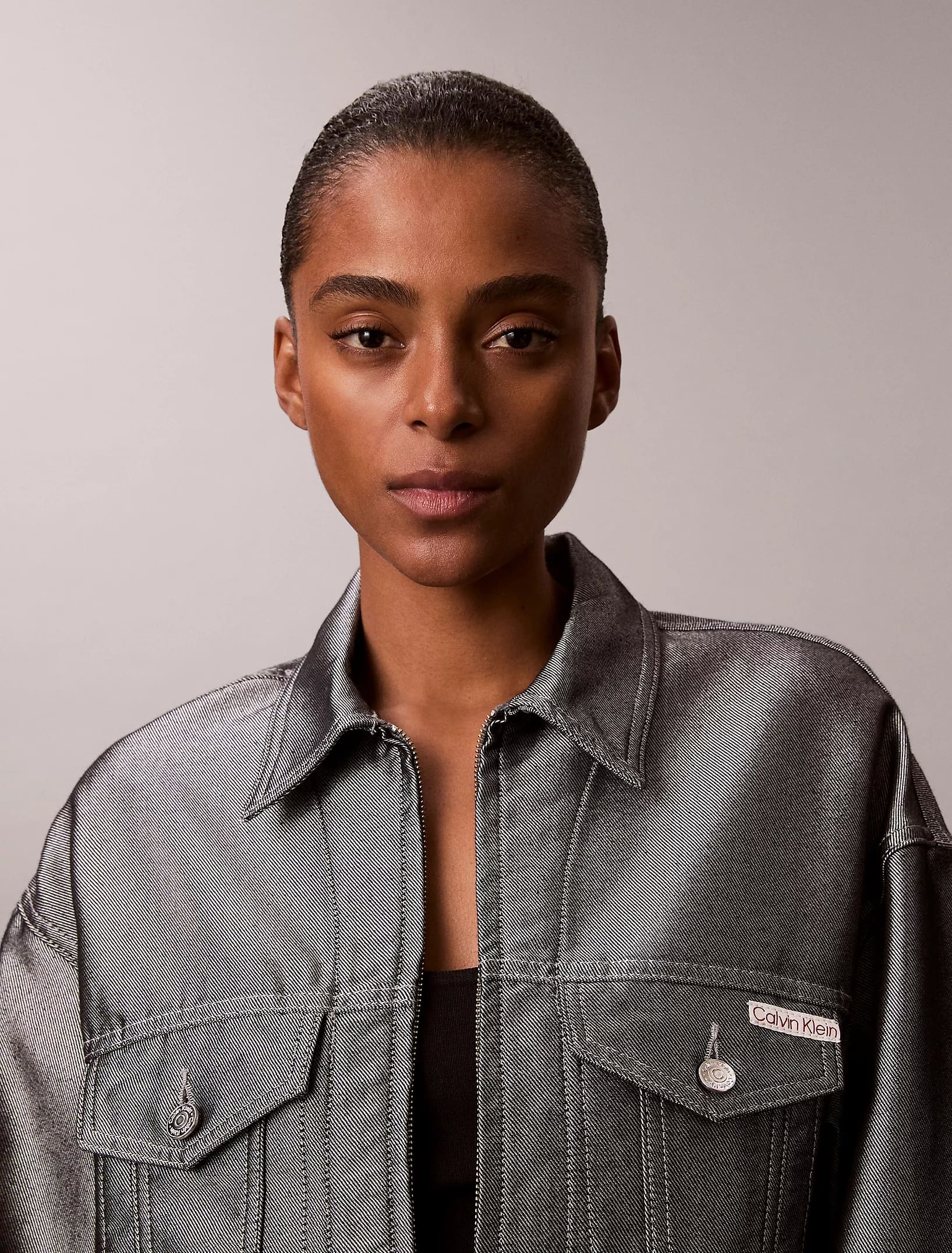 Calvin Klein - DENIM BOMBER JACKET DENIM SHINE