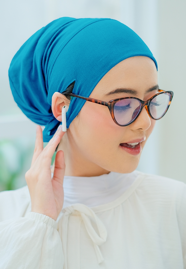 Cantik Kerudung INNER CIPUT ANTI GESER-TURKISH BLUE