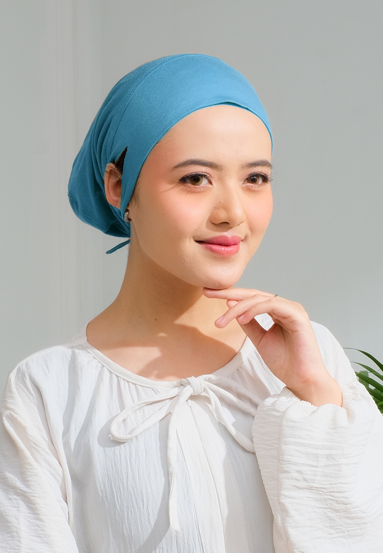 Cantik Kerudung INNER CIPUT ANTI BUDEG-TURKISH BLUE
