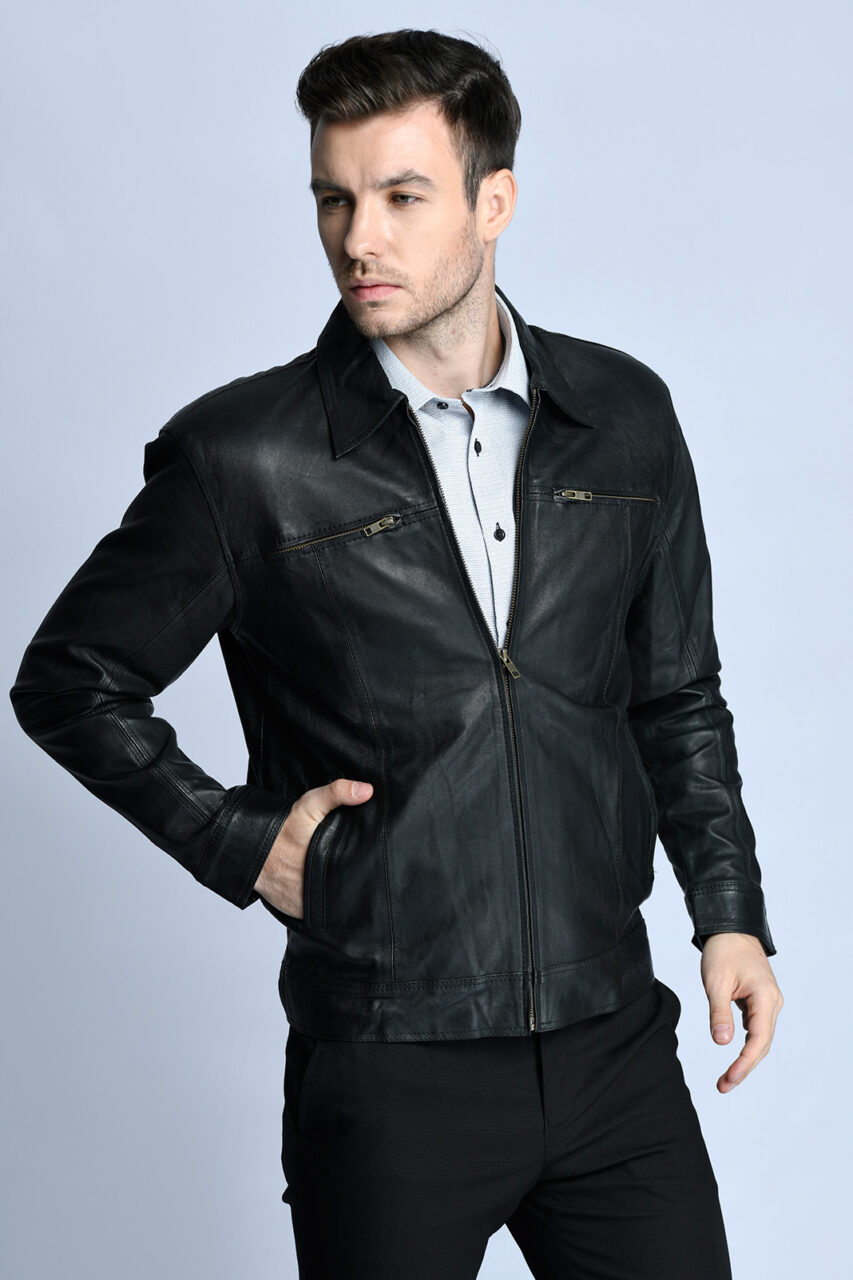 CARDINAL JAKET KULIT FORMAL 3 (HITAM)