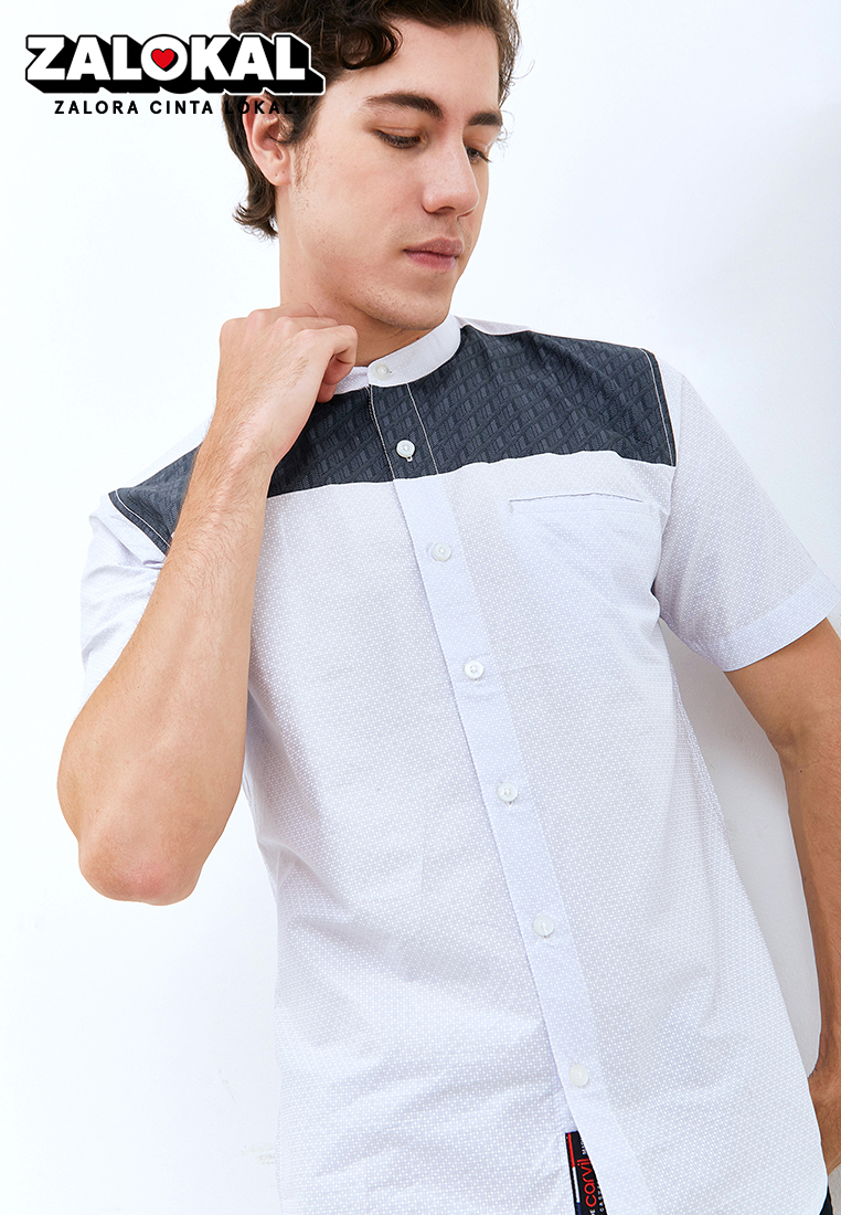 Carvil Baju Koko Pria Bahri Grey