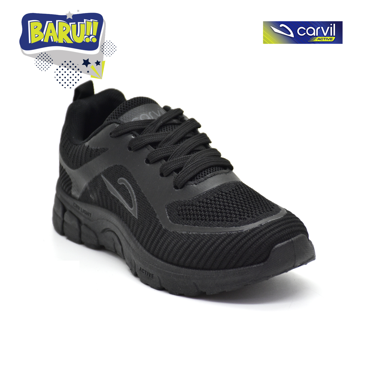 Carvil Sepatu Sekolah Anak Rhinos-02 LT Black/Black