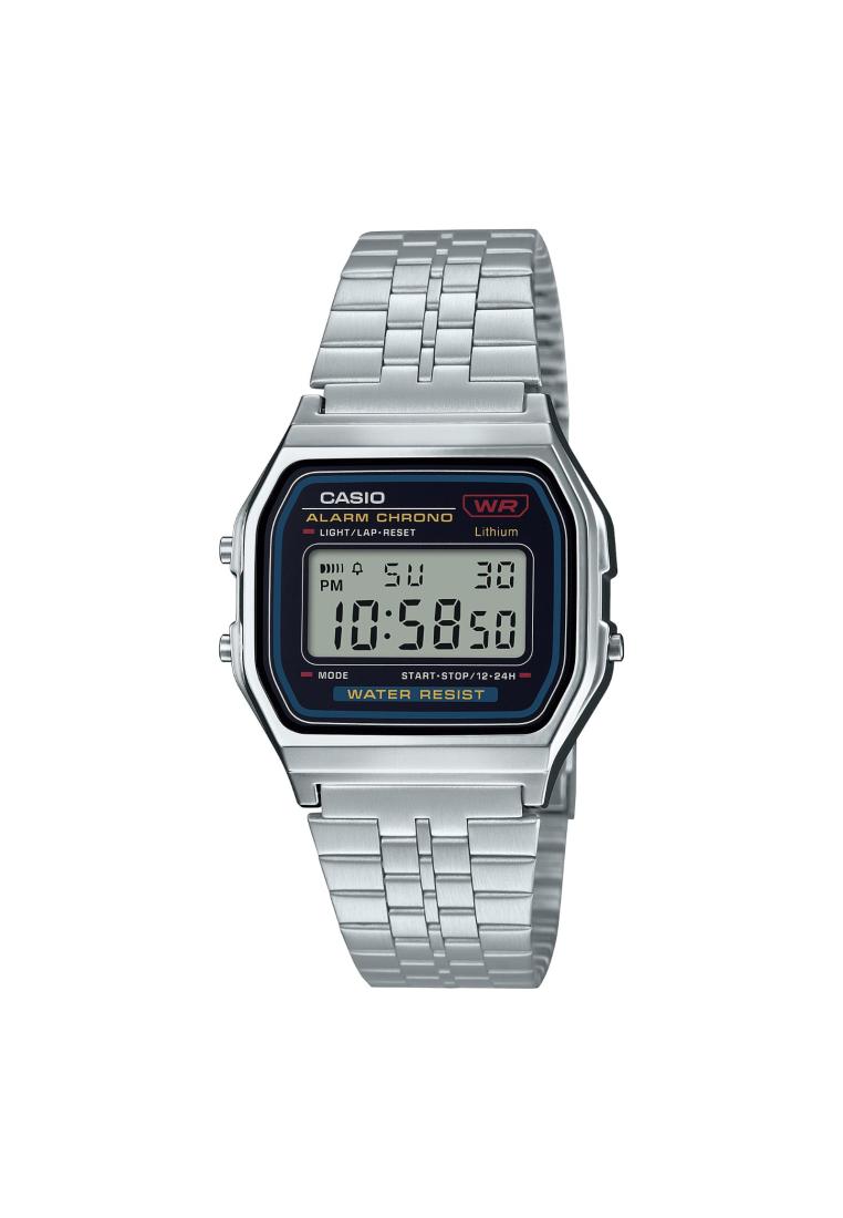 Casio A159WA-N1DF Silver Dasar Hitam
