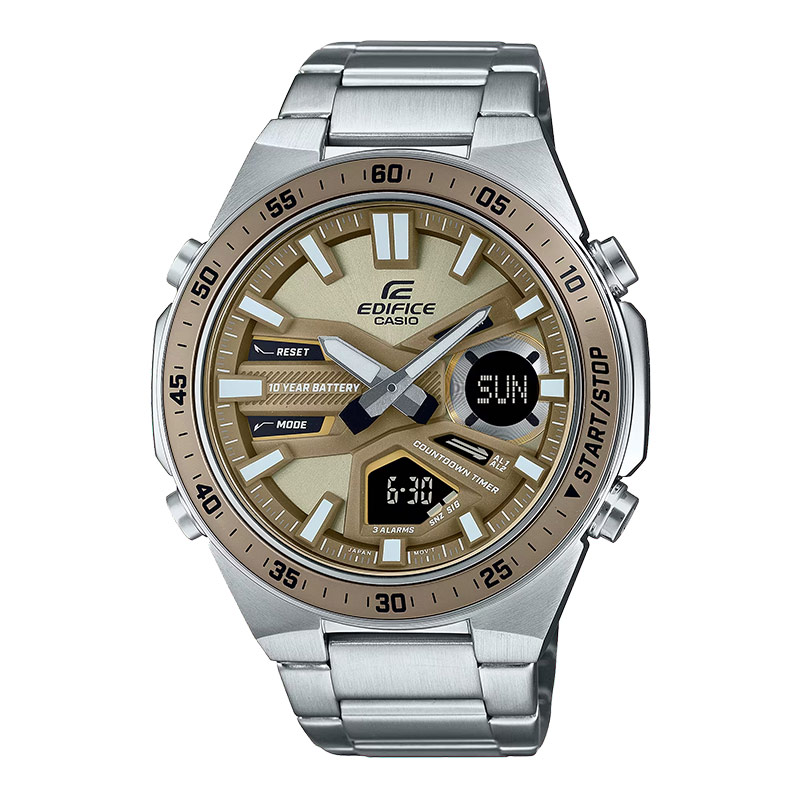 CASIO Jam Tangan Pria Casio Edifice EFV-C110D-5ADF Brown Digital Analog Dial Stainless Steel Band