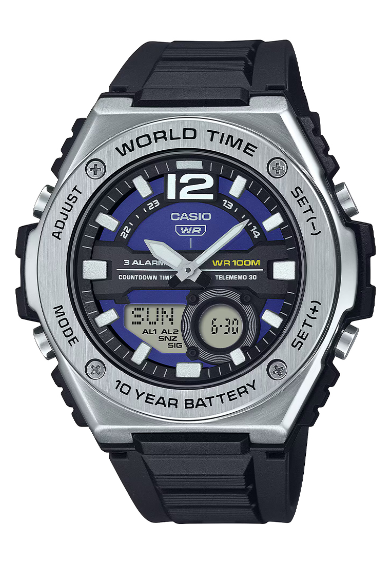Casio MWQ-100-2AV Blue Dial Black Resin