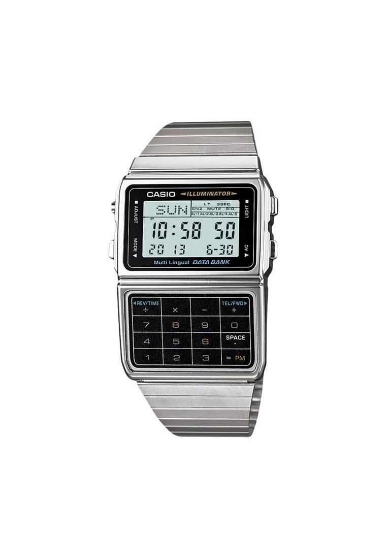 CASIO Jam Tangan Pria Casio DBC-611-1DF Calculator Digital Dial Stainless Steel Band