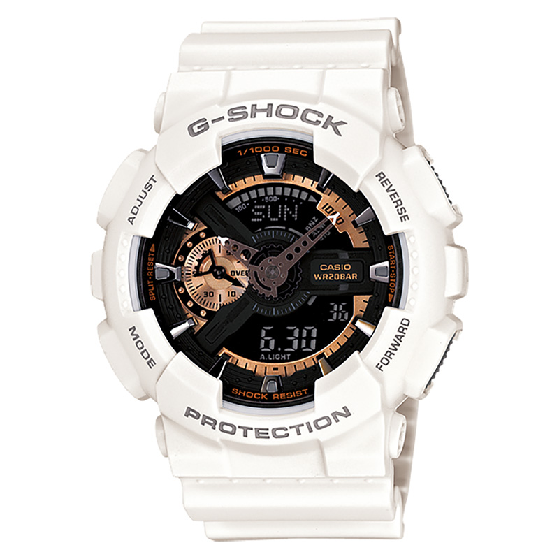 CASIO Jam Tangan Pria Casio G-Shock GA-110RG-7ADR GA110RG GA-110RG Black Digital Analog Dial White R