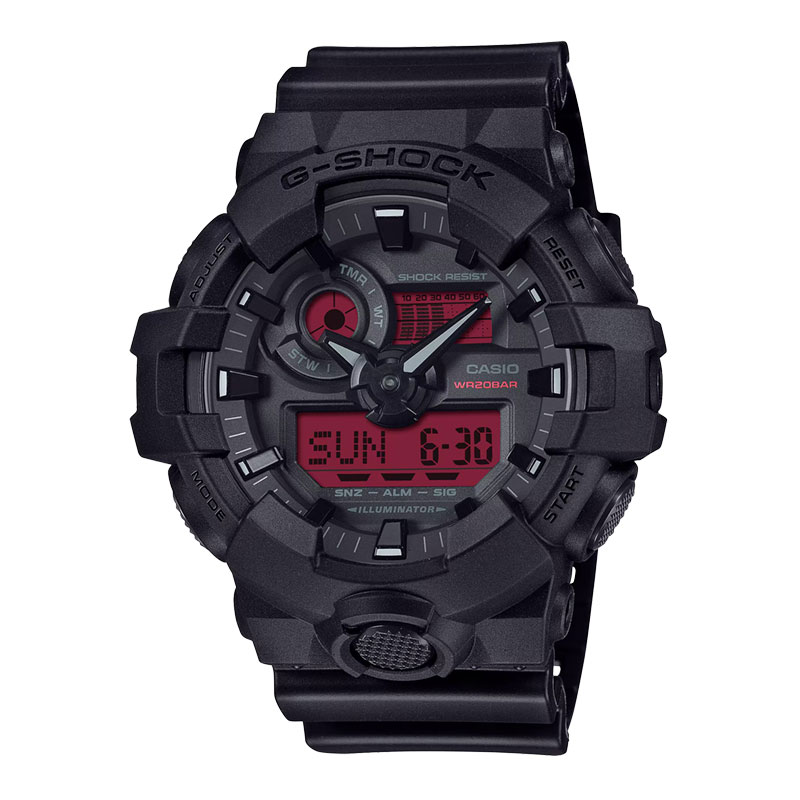 CASIO Jam Tangan Pria Casio G-Shock GA-700BBR-1AJF GA700BBR GA-700BBR Black and Bold Red Series Digi