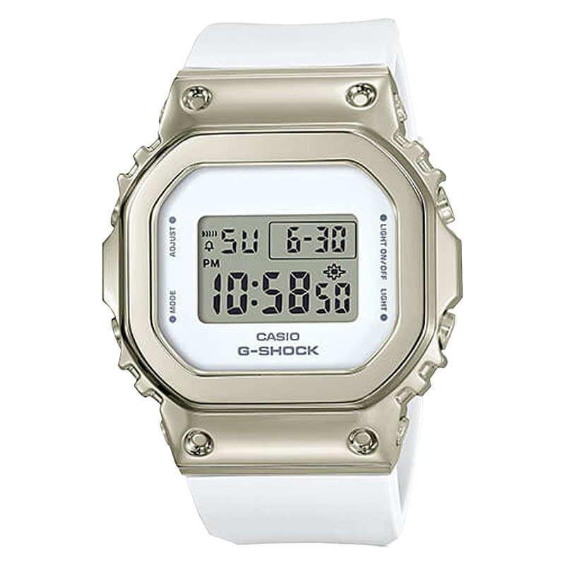 CASIO Jam Tangan Wanita Casio G-Shock GM-S5600G-7DR S Series Metal Square Ladies Digital Dial White 