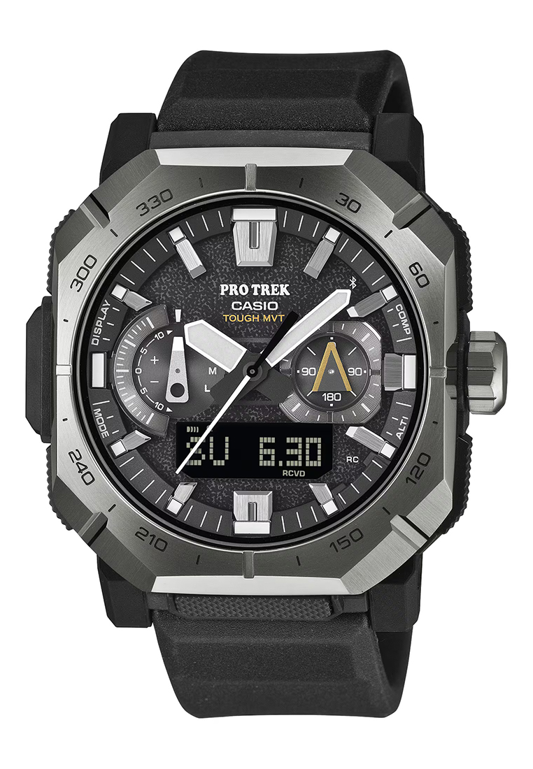 Casio ProTrek Tough Solar Sapphire Glass - Jam Tangan Pria - Black Rubber Strap - PRW-B1000-1D