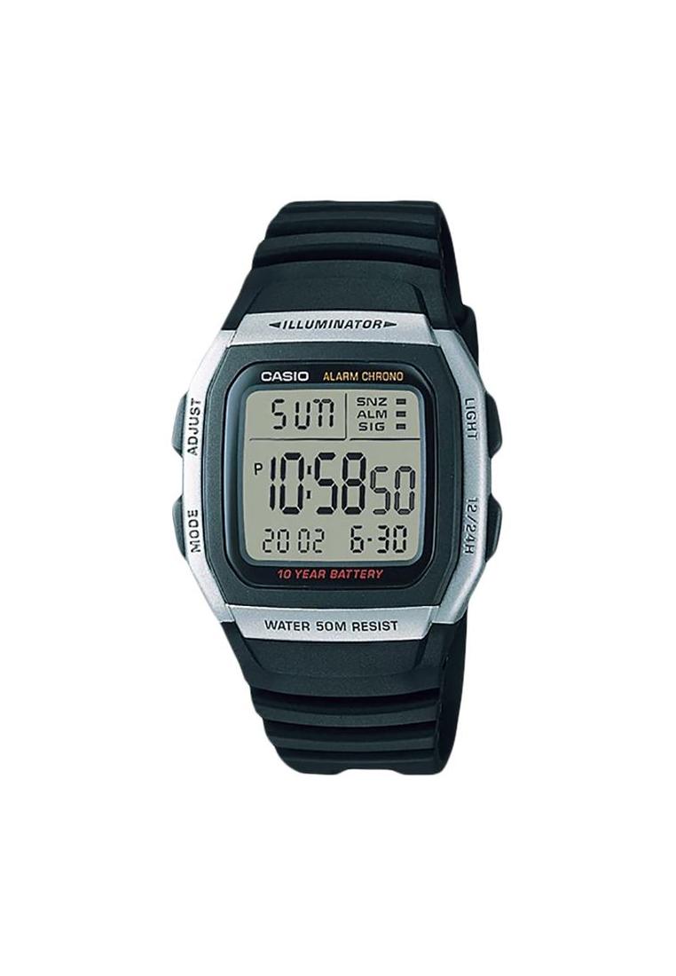 CASIO Jam Tangan Pria Casio W-96H-1AVDF 10 Year Battery Digital Dial Black Resin Band