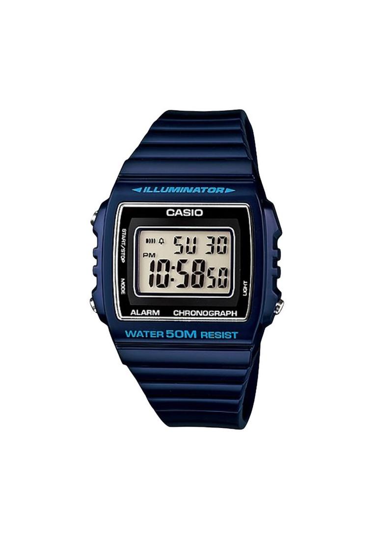 CASIO Jam Tangan Pria Casio W-215H-2AVDF WR 50M Digital Dial Blue Resin Band
