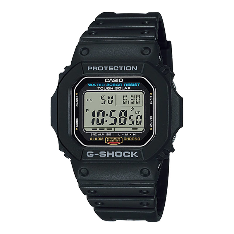 CASIO Jam Tangan Pria Casio G-Shock G-5600UE-1DR Square Tough Solar Digital Dial Black Resin Band
