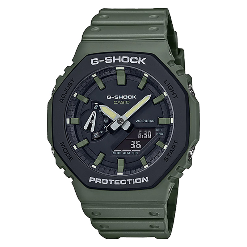 CASIO Jam Tangan Pria Analog Digital Casio G-Shock GA-2110SU-3ADR GA2110SU GA-2110SU Green Resin Ban