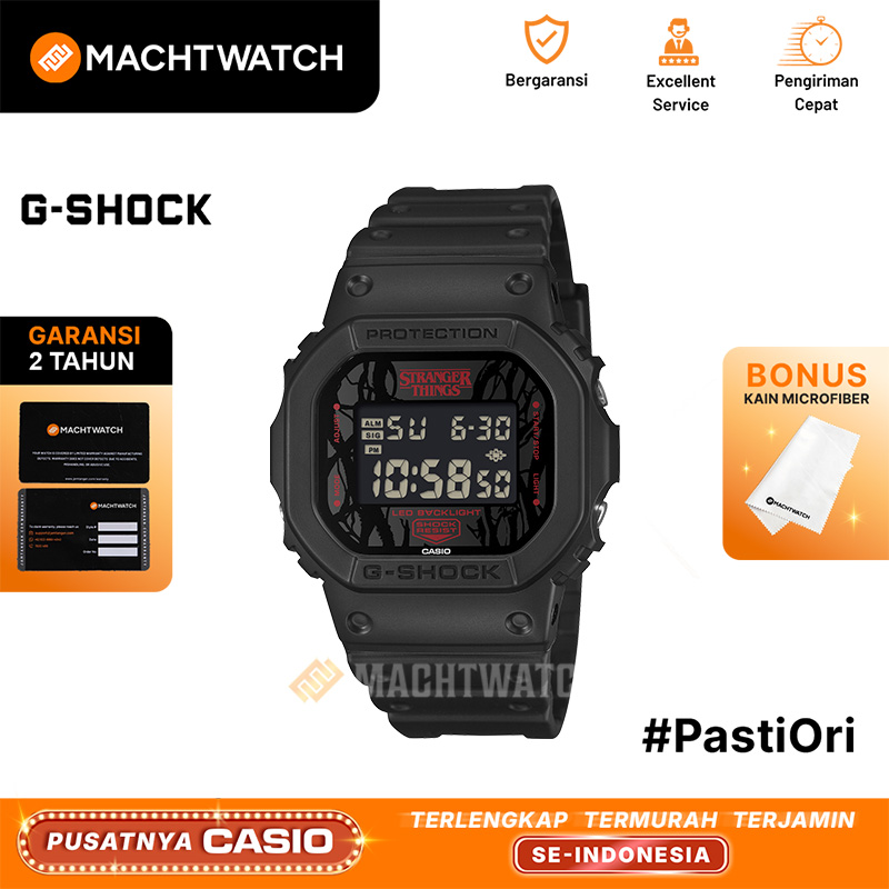 CASIO Jam Tangan Pria Casio G-Shock DW-5600STT-1JR Stranger Things Collaboration Models Black Resin 