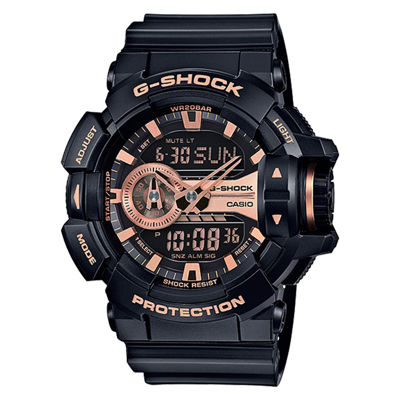 CASIO Jam Tangan Pria Casio G-Shock GA-400GB-1A4DR GA400GB GA-400GB Digital Analog Dial Black Resin 