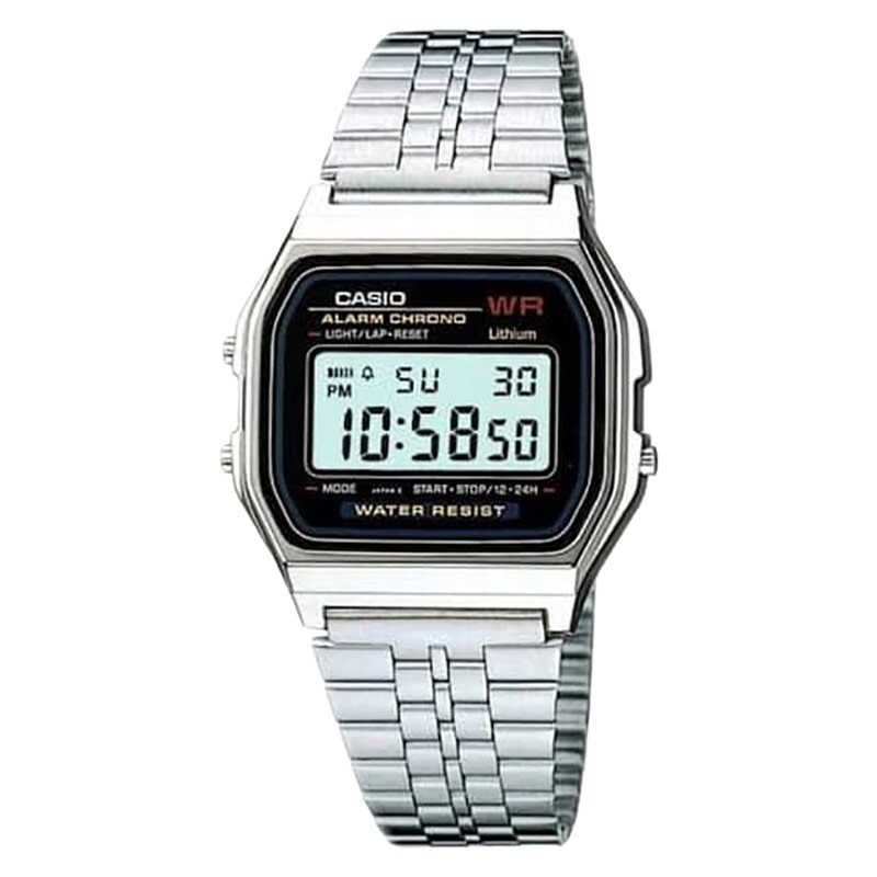 Casio A159W-N1DF Silver Dasar Hitam