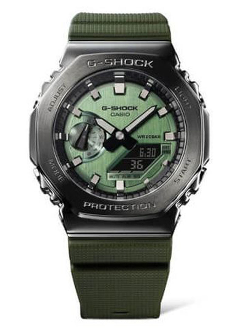 CASIO GSHOCK GM-2100B-3ADR STAINLESS STEEL GREEN RUBBER