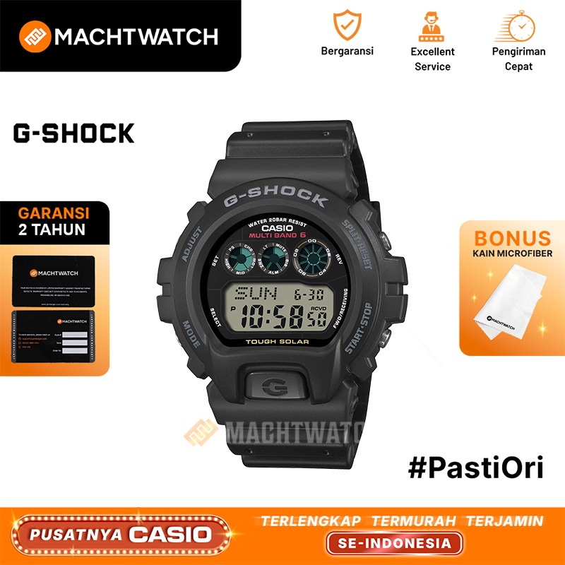 CASIO Jam Tangan Pria Casio G-Shock Basic GW-6900U-1JF Tough Solar Black Digital Dial Black Resin St