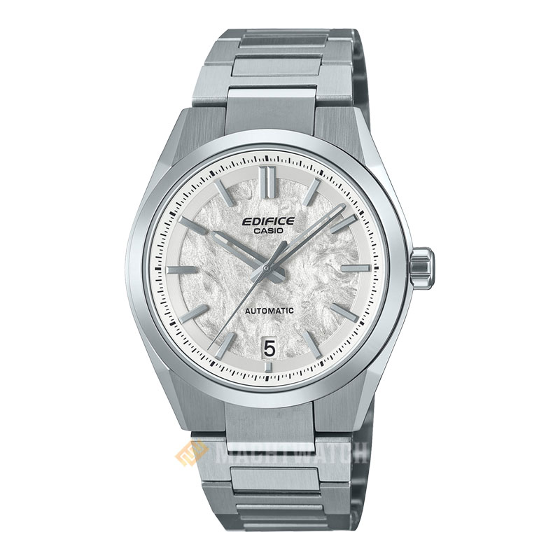 Casio Jam Tangan Pria Casio Edifice EFK-100D-7ADR Men Automatic White Dial Stainless Steel Band