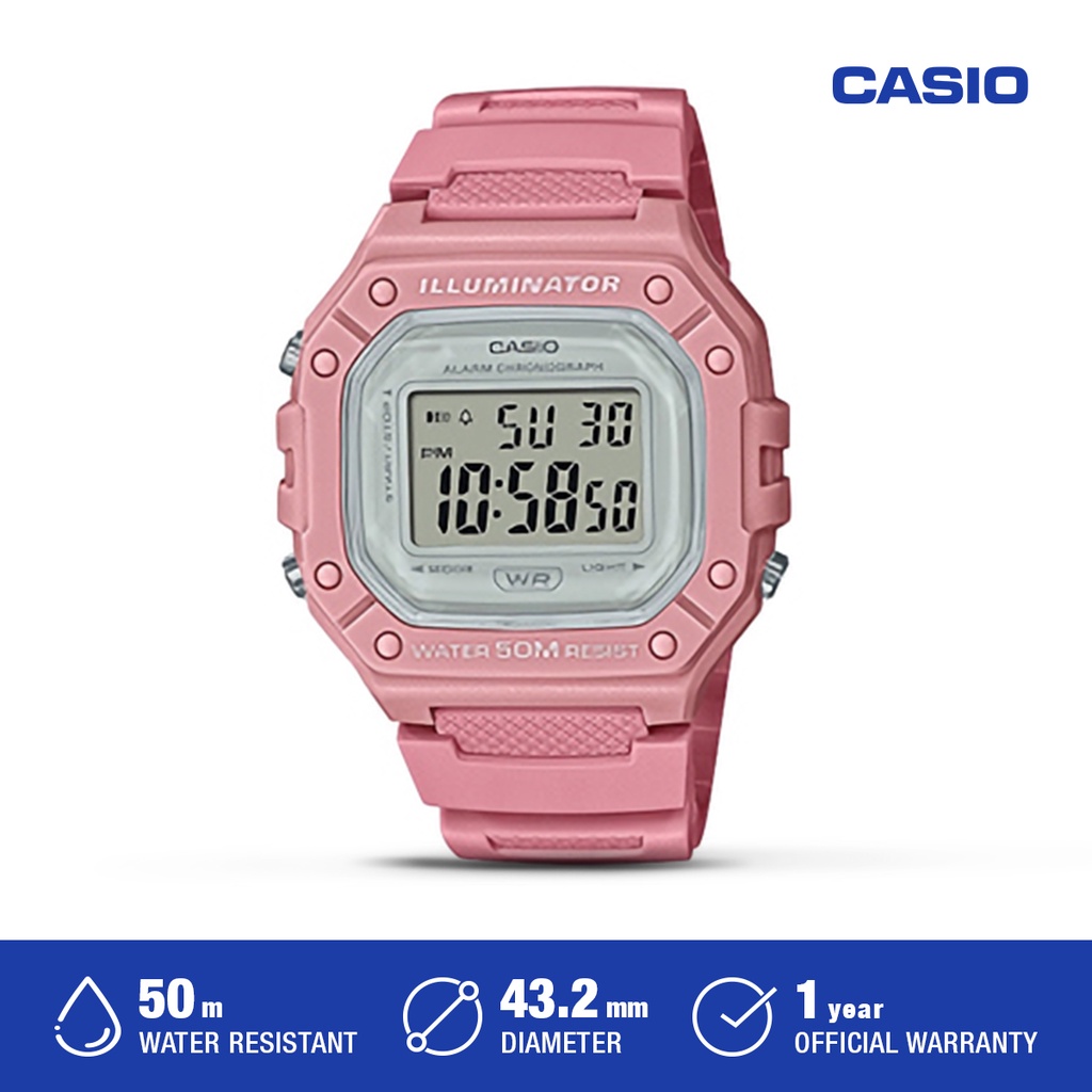 Casio Jam Tangan Casio Unisex Digital Original W-218HC-4AVDF Pria & Wanita
