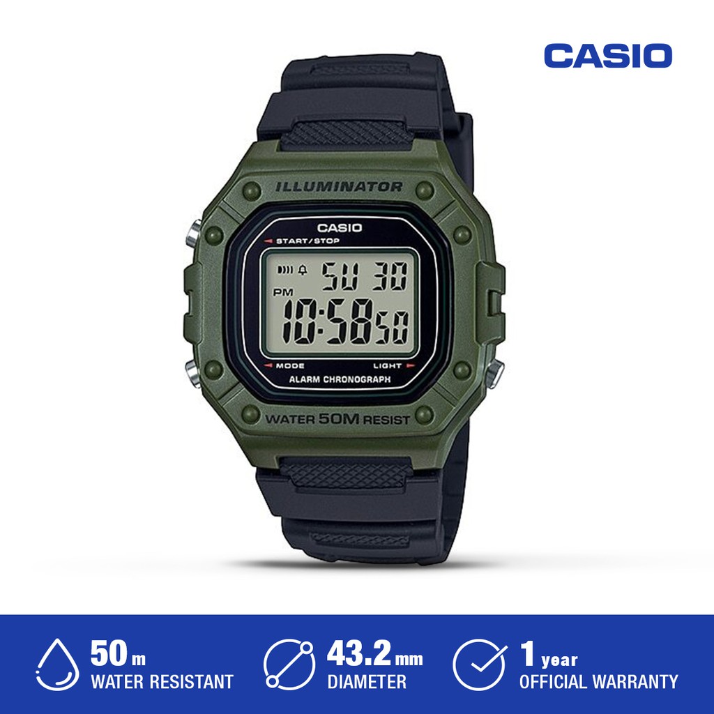 Casio Jam Tangan Pria  W-218H-3AVDF Digital Sport