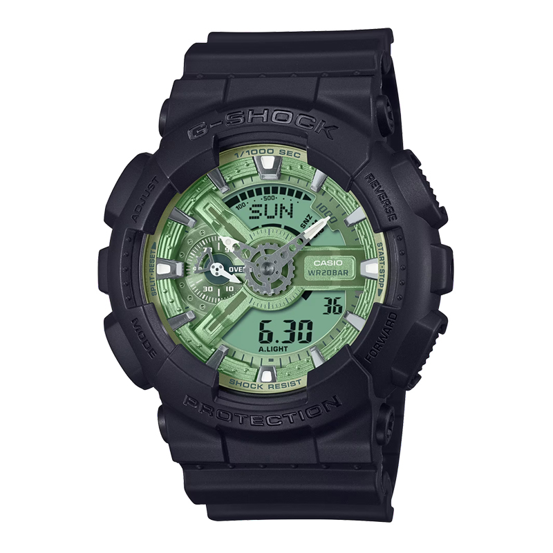 CASIO Jam Tangan Pria Casio G-Shock GA-110CD-1A3DR GA110CD GA-110CD Analog Digital Green Dial Black 