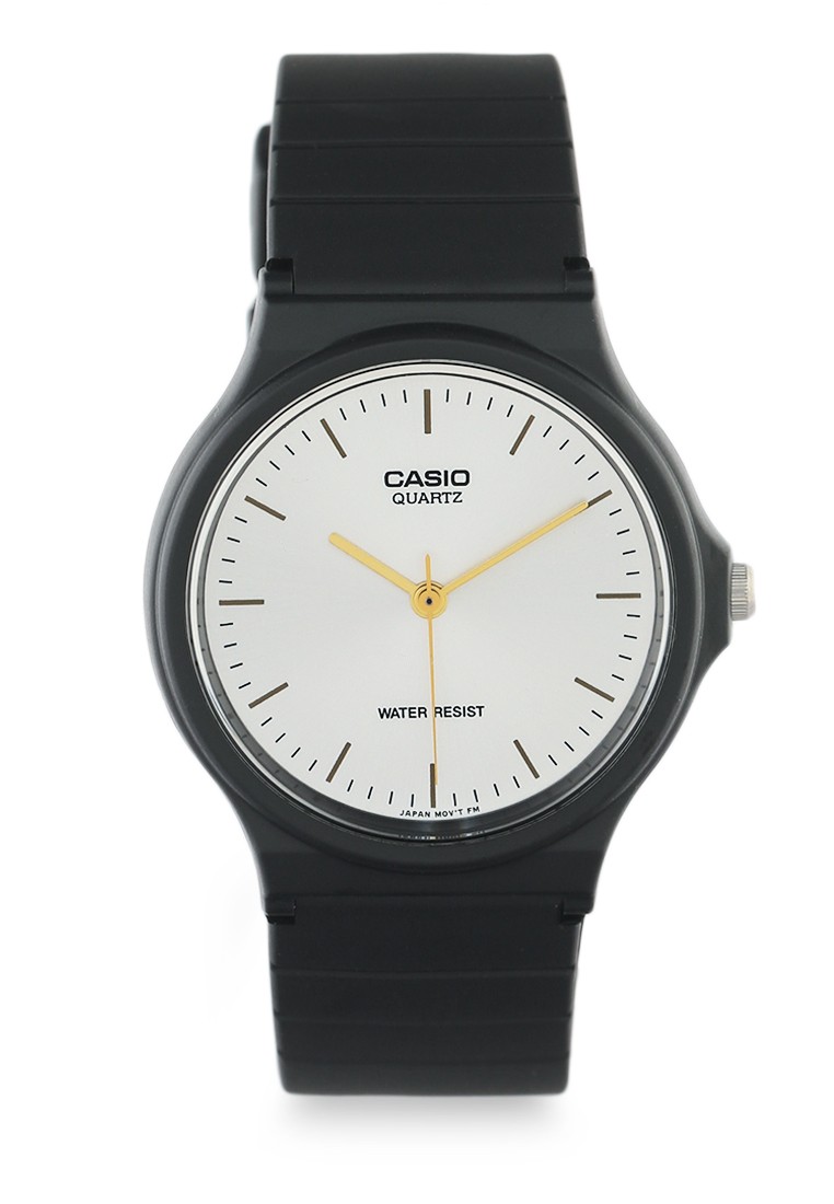 Casio Jam Tangan Pria - Black White - Silicon - MQ-24-7E2LDF