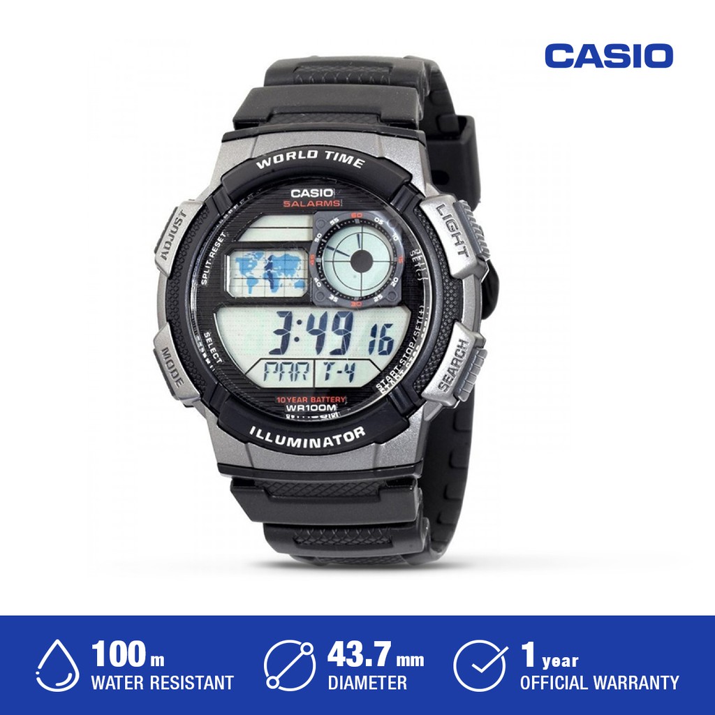 Casio Original AE-1000W-1BVDF Jam Tangan Pria Digital Waterproof
