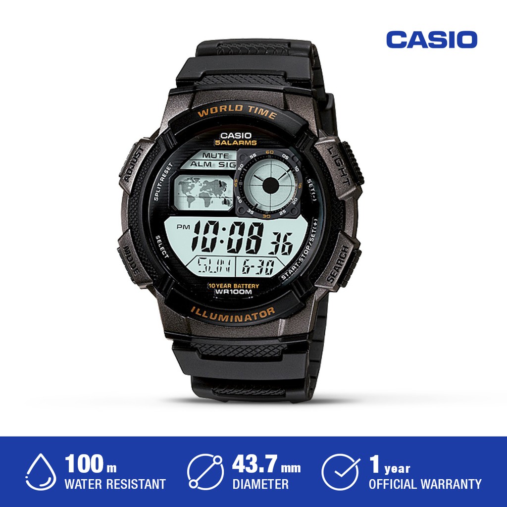 Casio Original AE-1000W-1AVDF Jam Tangan Pria Digital Waterproof