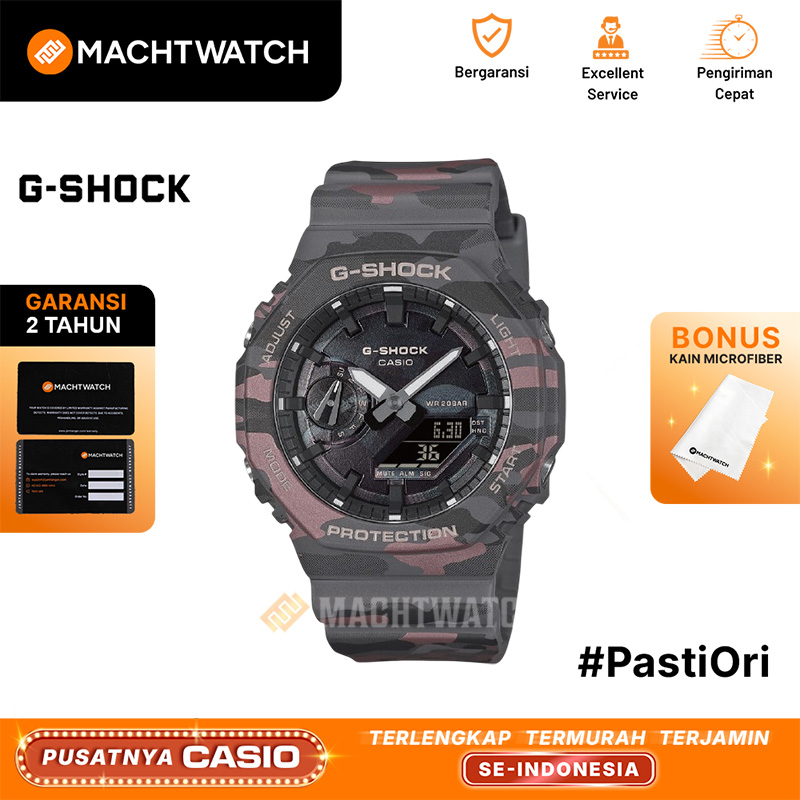 CASIO Jam Tangan Pria Casio G-Shock GA-2100CMD-8ADR CasiOak Digital Analog Dial Camouflage Resin Ban