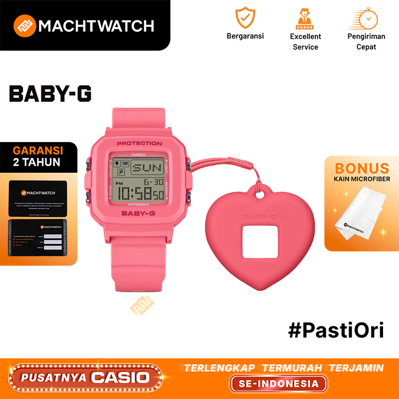 CASIO Jam Tangan Wanita Casio Baby-G + Plus BGD-10KH-4DR Digital Dial Pink Resin Band + Case Holder 