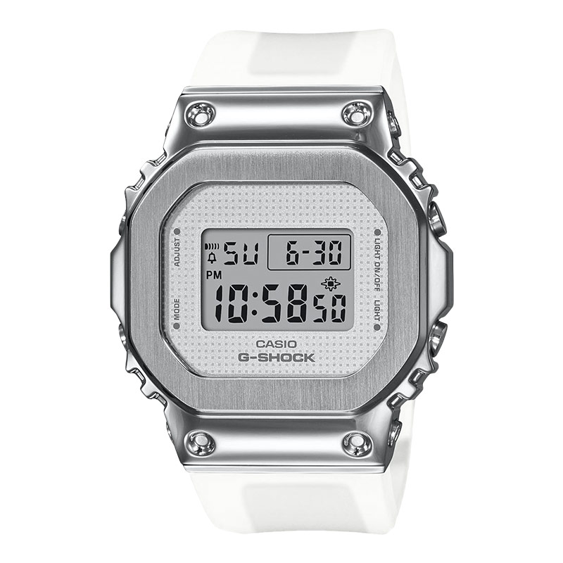 CASIO Jam Tangan Wanita Casio G-Shock GM-S5600SK-7DR Square Metal Covered Ladies Digital Dial White 