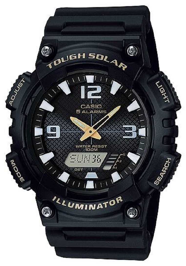 CASIO Jam Tangan Pria AQ-S810W-1B Solar Tough Black