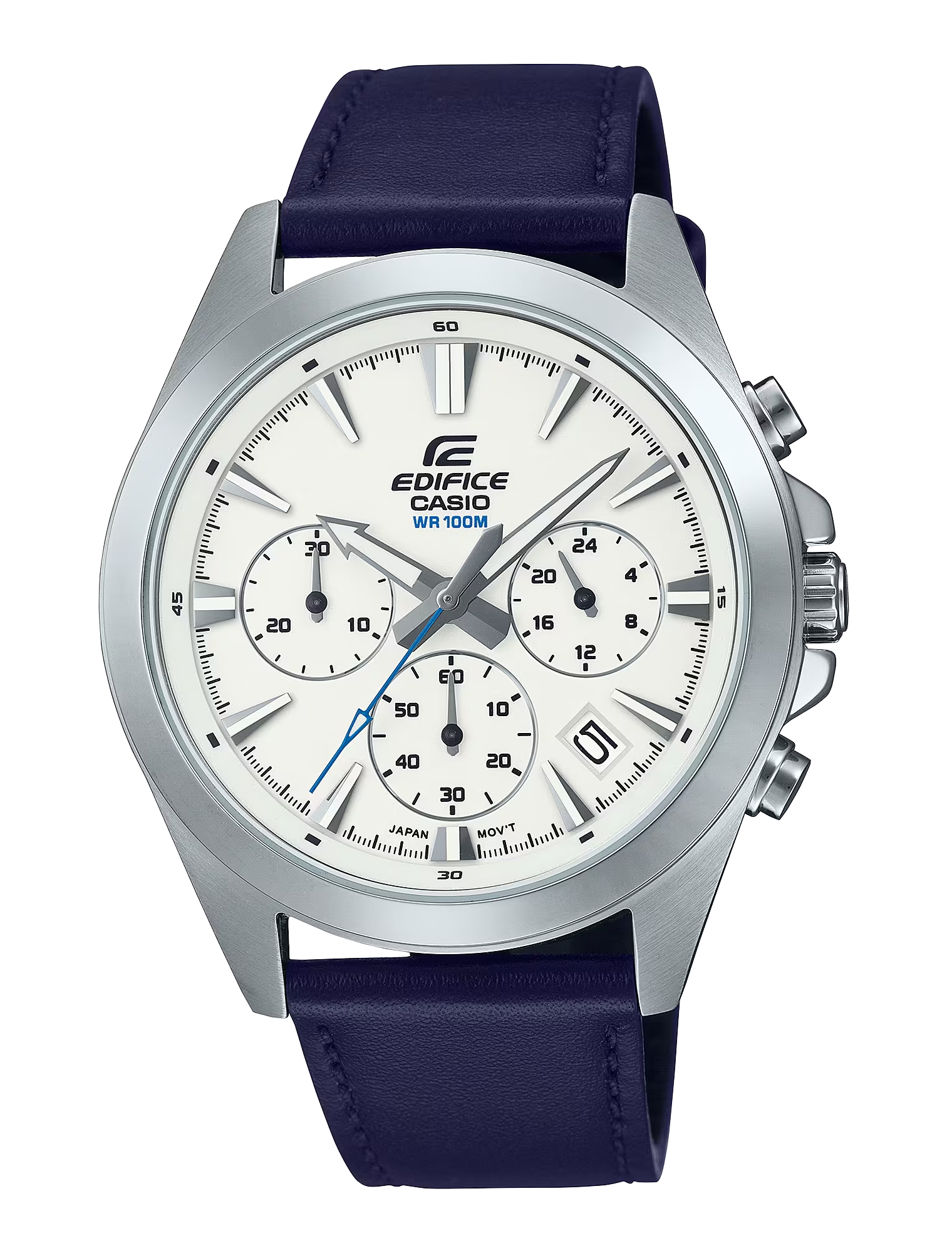 CASIO Men EFV-630L-7A Stainless Steel Leather Band Blue
