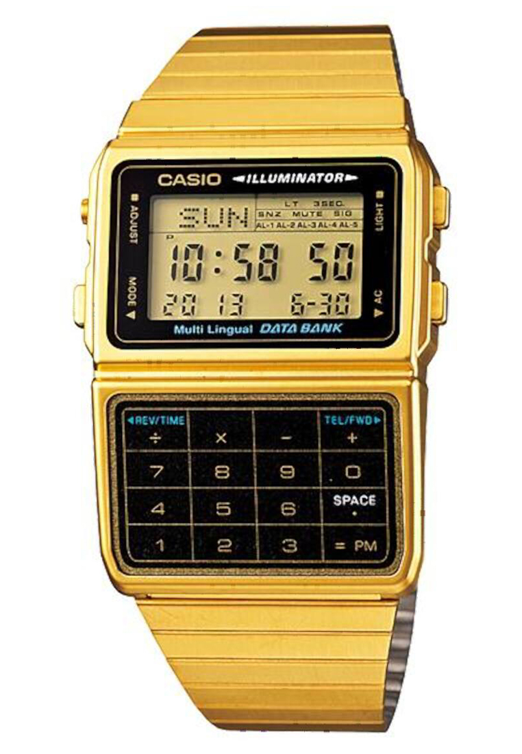 Casio Data Bank - Jam Tangan Digital - Gold - Stainless Steel - DBC-611G-1D