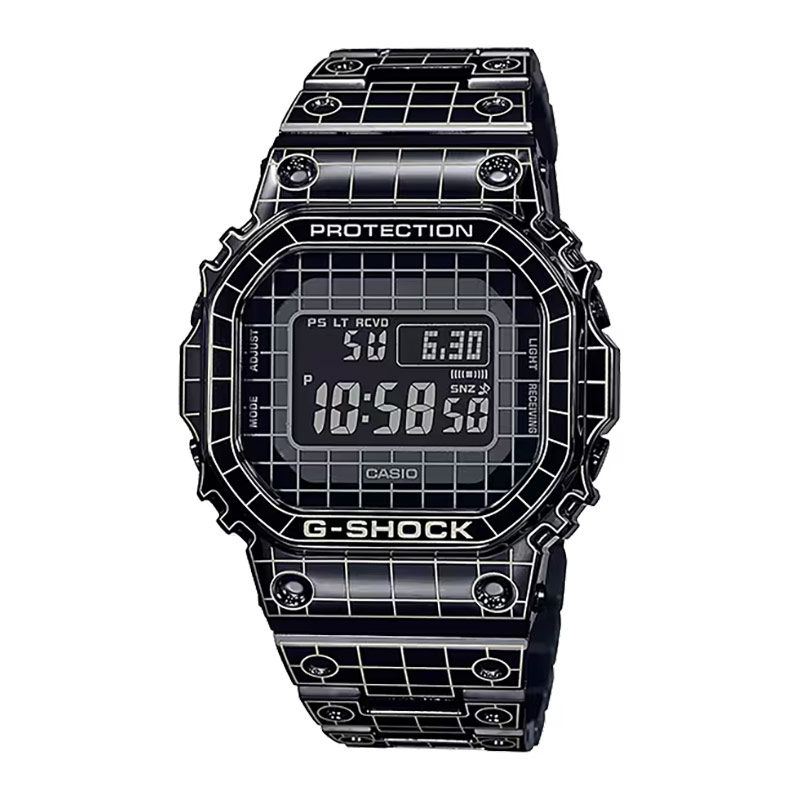 CASIO Jam Tangan Pria Casio G-Shock GMW-B5000CS-1DR Full Metal Grid Tunnel Black Digital Dial Black 