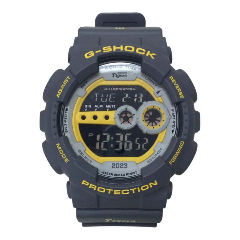 CASIO Jam Tangan Pria Casio G-Shock GD-100HT23-8JR Hanshin Tiger 2023 Men Grey Resin Band Limited Ed