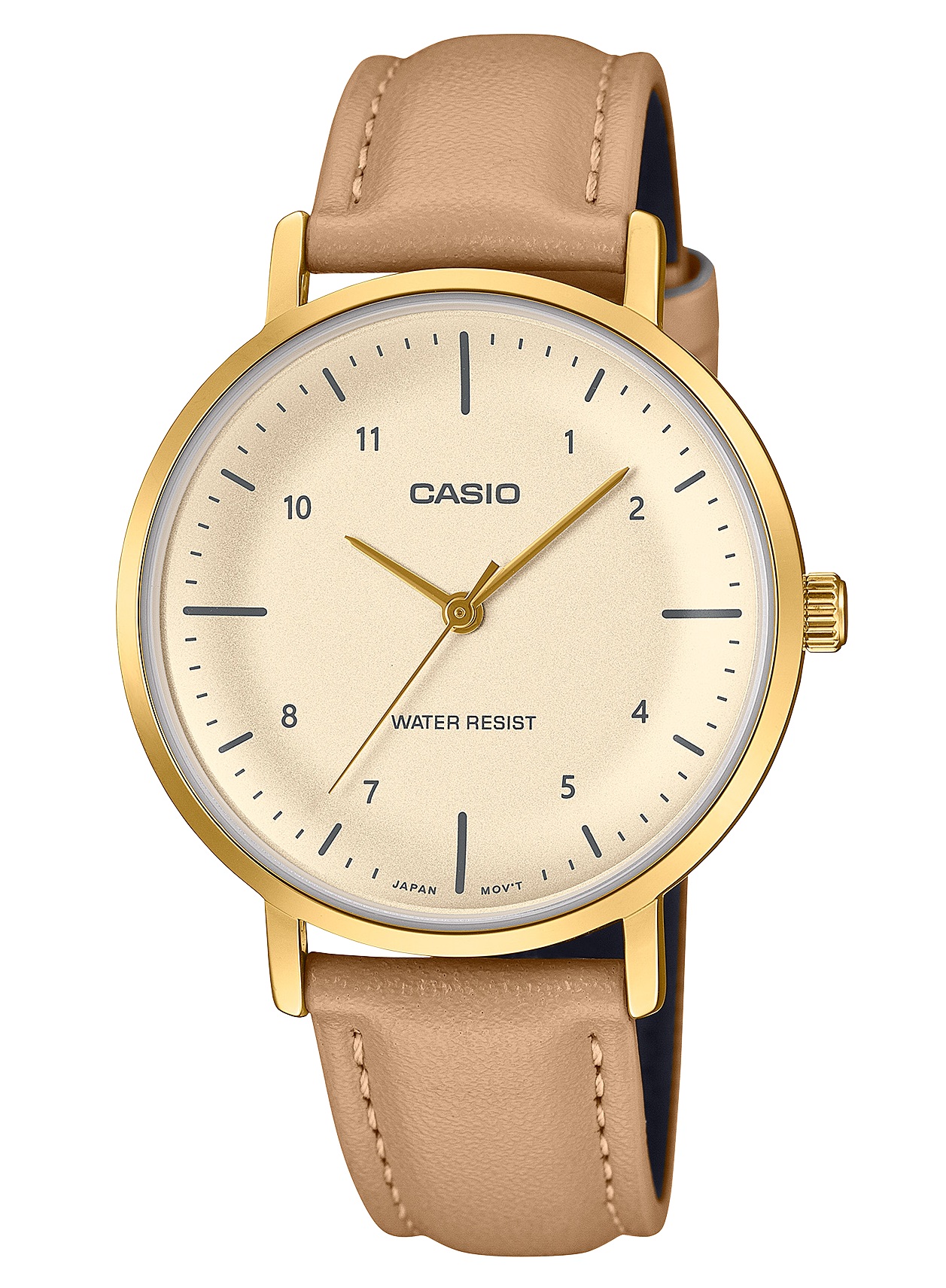 CASIO Women LTP-VT03GL-4B Cream Leather Band