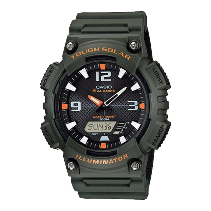 CASIO Jam Tangan Pria Casio General AQ-S810W-3AVDF AQS810 AQ-S810W Solar Analog Digital Black Dial G