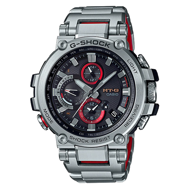 CASIO Jam Tangan Pria Casio G-Shock MTG-B1000D-1AJF MT-G Chronograph Black Dial Silver Composite Ban