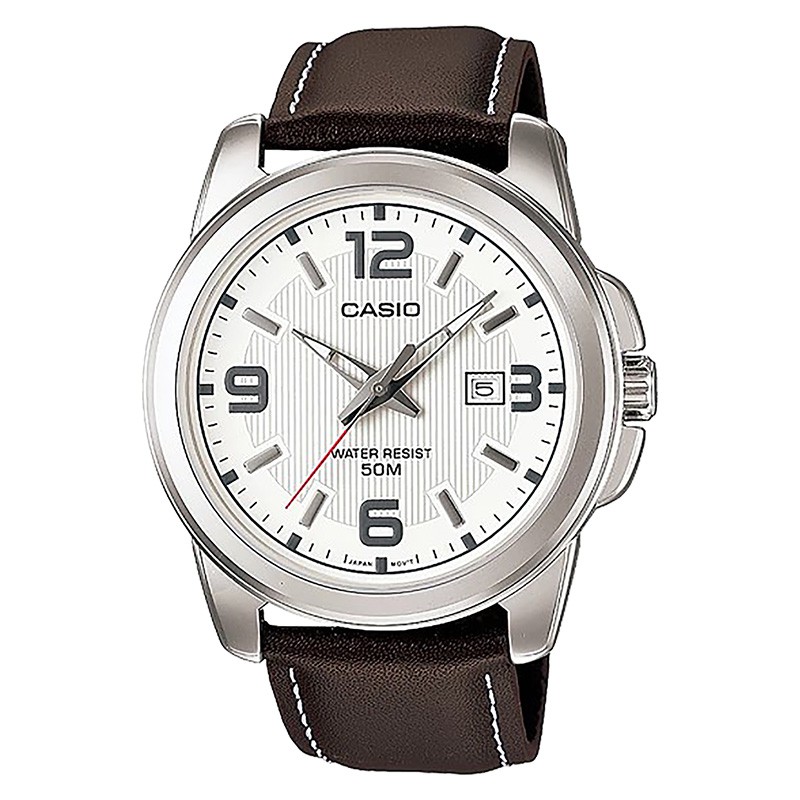 CASIO Jam Tangan Pria Analog Casio Standard MTP-1314L-7AVDF MTP1314 MTP-1314L Enticer Dark Brown Lea