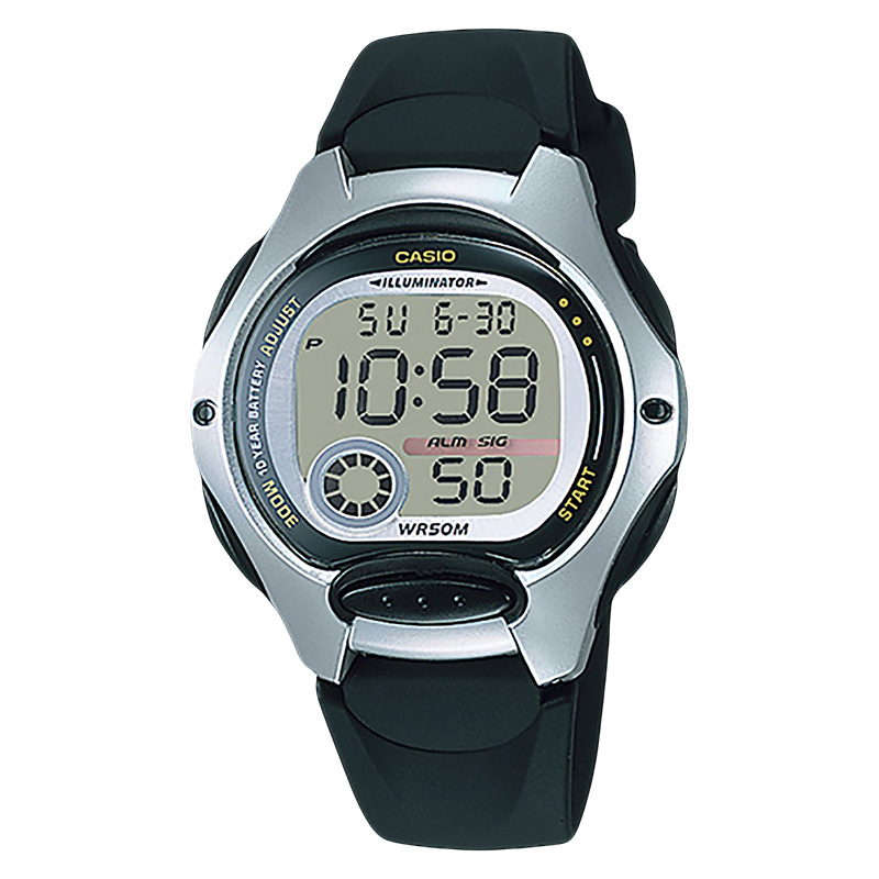 Casio Jam Tangan Unisex Casio Standard LW-200-1AVDF LW200 10 Years Battery Life Black Rubber Band